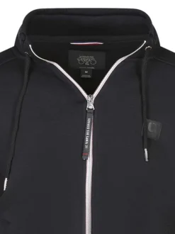Sweat zippé noir uni avec une coupe droite et un col montant