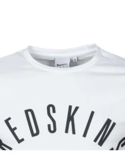 Tee-shirt en coton blanc uni avec nom de la marque inscrit en relief