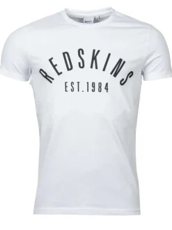 Tee-shirt en coton blanc uni avec nom de la marque inscrit en relief