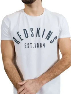 Tee-shirt en coton blanc uni avec nom de la marque inscrit en relief
