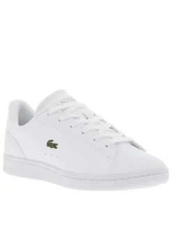 Tennis blanches avec le logo brodé sur le côté et à lacets plats