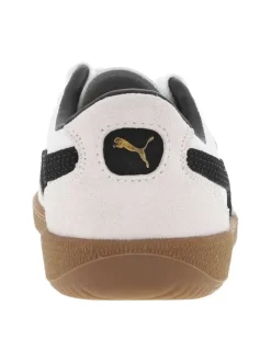 Tennis en cuir blanc plates à lacets plats avec empiècements noirs et gris