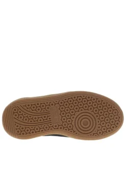 Tennis en cuir blanc plates à lacets plats avec empiècements noirs et gris