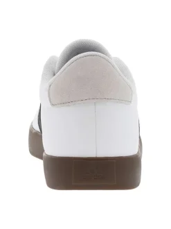 Tennis en cuir blanches à semelle marron foncé avec logos noirs