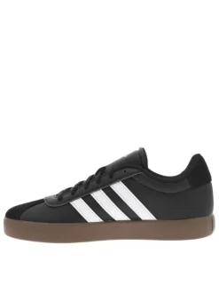 Tennis en cuir noires avec un talon plat et fermeture à lacets