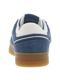 Tennis bleu ciel plate, à lacets plat avec surpiqûres ton sur ton