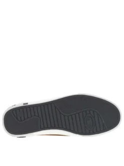 Tennis cognacs à semelle plate et à lacets plats avec un zip sur le côté