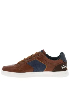 Tennis cognac à talon plat pourvues du logo de la marque