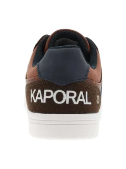 Tennis cognac à talon plat pourvues du logo de la marque