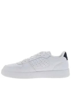 Tennis Court Ace en cuir blanches à talon plat avec des lacets