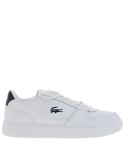 Tennis Court Ace en cuir blanches à talon plat avec des lacets