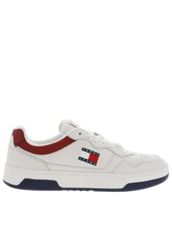 Tennis en cuir blanc à talon plat et à lacets plats blancs avec trous d'aération