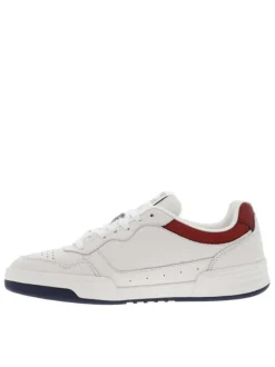 Tennis en cuir blanc à talon plat et à lacets plats blancs avec trous d'aération