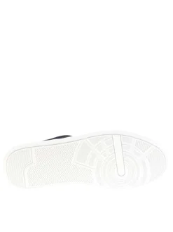 Tennis en cuir bleu marine à lacets avec semelle à talon plat