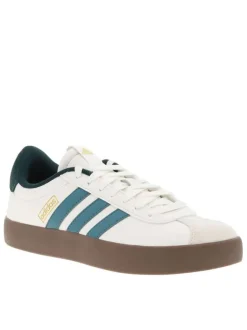 Tennis en cuir écrues avec semelle à talon plat et lacets ton sur ton