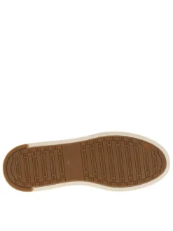 Tennis en cuir multicolores avec une semelle plate et des lacets plats
