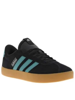 Tennis en cuir noires avec un talon plat et fermeture à lacets