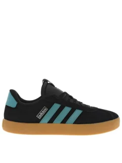 Tennis en cuir noires avec un talon plat et fermeture à lacets