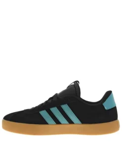 Tennis en cuir noires avec un talon plat et fermeture à lacets