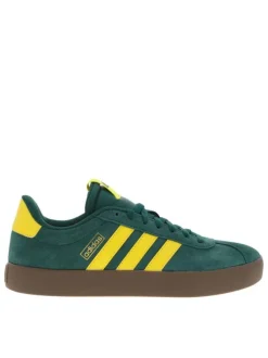 Tennis en cuir vertes avec un talon plat et fermeture à lacets