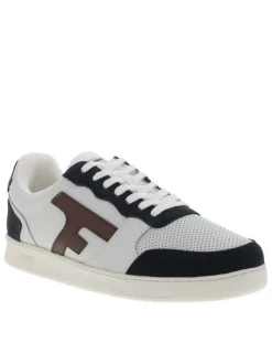 Tennis Hazel en cuir bordeaux à talon plat avec des lacets plats
