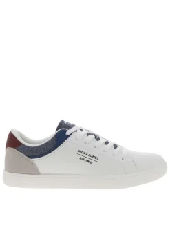 Tennis Jordan blanches à talon plat avec des lacets et logo embossé