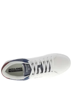 Tennis Jordan blanches à talon plat avec des lacets et logo embossé