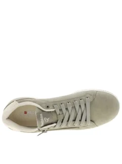Tennis kaki à semelle plate avec des lacets et un zip latéral