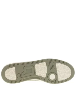 Tennis kaki à semelle plate avec des lacets et un zip latéral