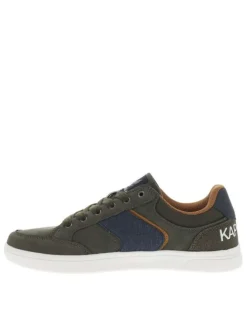 Tennis kakis et bleues marine à semelle plate et à lacets plats