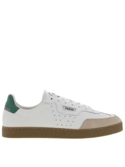 Tennis Lumbo en cuir blanches avec un patch de la marque sur la languette