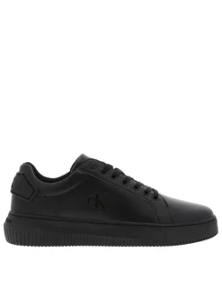 Tennis Malmo en cuir noires avec semelle à talon plat et à lacets