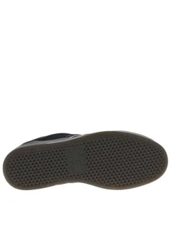 Tennis marine plate, à lacets plat avec surpiqûres ton sur ton