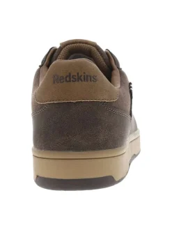 Tennis marron à talon plat avec des lacets et nom de la marque en relief