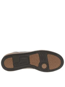 Tennis marron à talon plat avec des lacets et un zip latéral extérieur