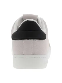 Tennis Rome en cuir nubuck beiges avec logos de la marque embossés