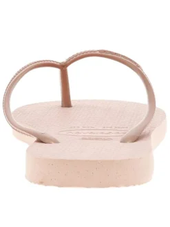 Tongs Slim roses avec nom de la marque en relief sur le cou-de-pied