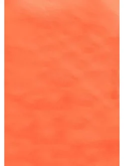 Top à bretelles orange uni avec un effet satiné et un col v arrondi