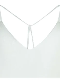 Top à fines bretelles blanc Irisé coupe droite col v