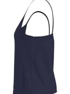Top marine pour femme uni coupe droite