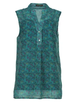 Top à motifs éthniques pour femme vert coupe évasée JONY