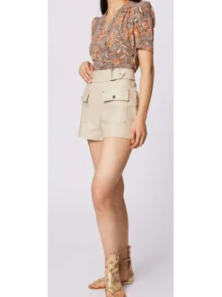 Top multicolore pour femme imprimé floral coupe évaséee