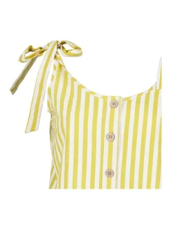 Top à rayures pour femme jaune coupe droite DAHLIA