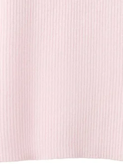 Top rose uni sans manche pourvu d'une coupe ajustée et d'un col rond
