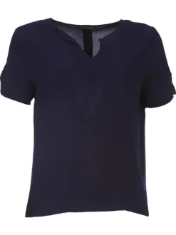 Top uni pour femme marine coupe évasée ARCHEO