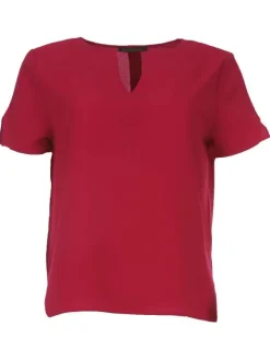 Top uni pour femme rouge coupe évasée ARCHEO