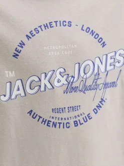 T-shirt en coton biologique beige orné d'un imprimé de la marque