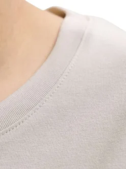 T-shirt en coton biologique beige orné d'un imprimé de la marque