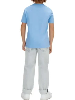 T-shirt en coton biologique lavande uni avec une coupe droite et un col rond