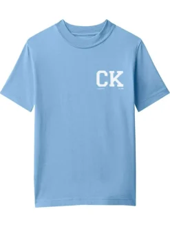 T-shirt en coton biologique lavande uni avec une coupe droite et un col rond